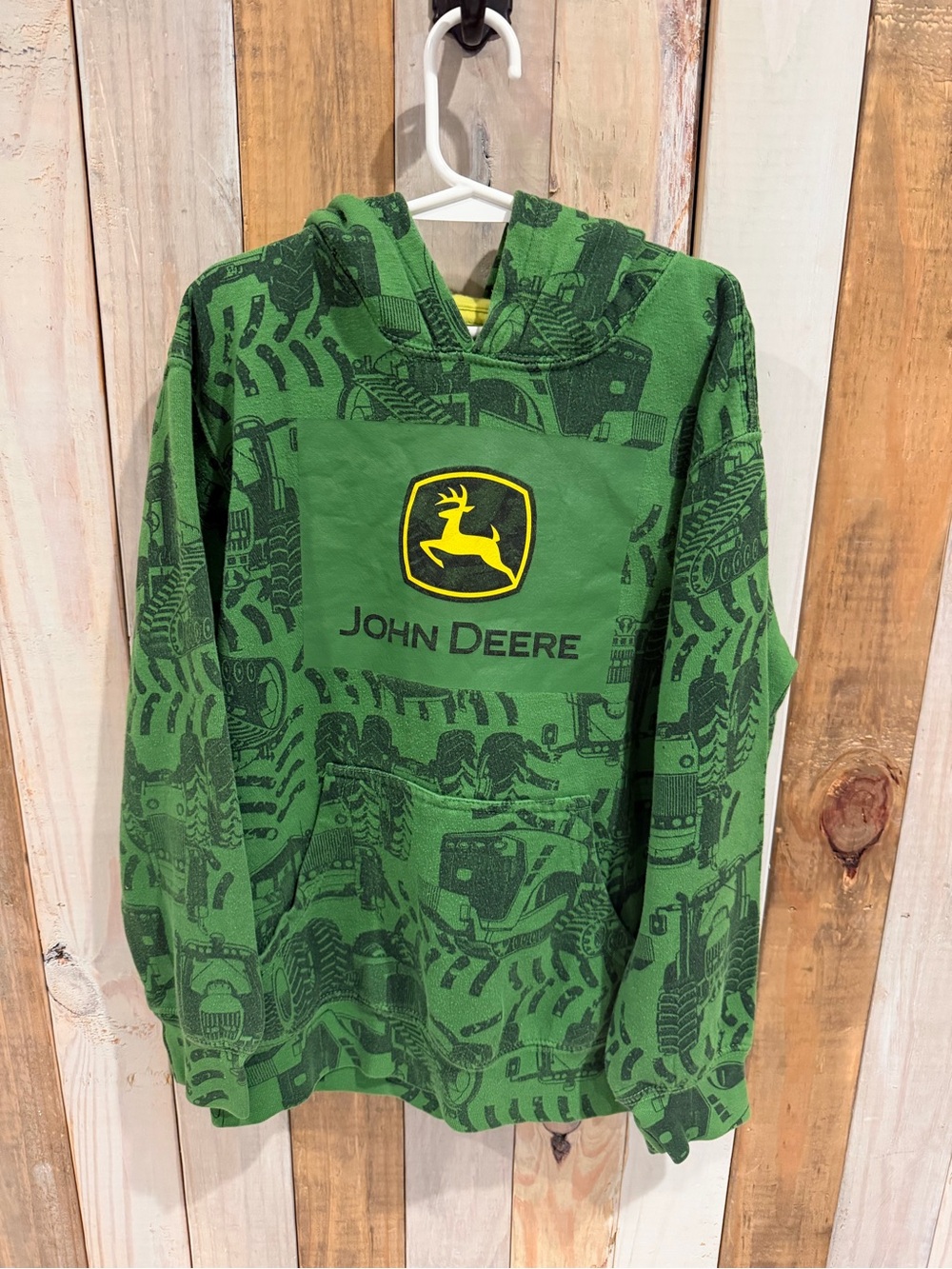 John Deere Yellow and Green Logo Hooded Sweatshirt